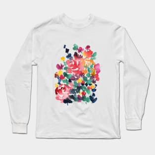 Colorful Abstract Watercolor Flowers 20, colorful Bouquet Illustration Long Sleeve T-Shirt